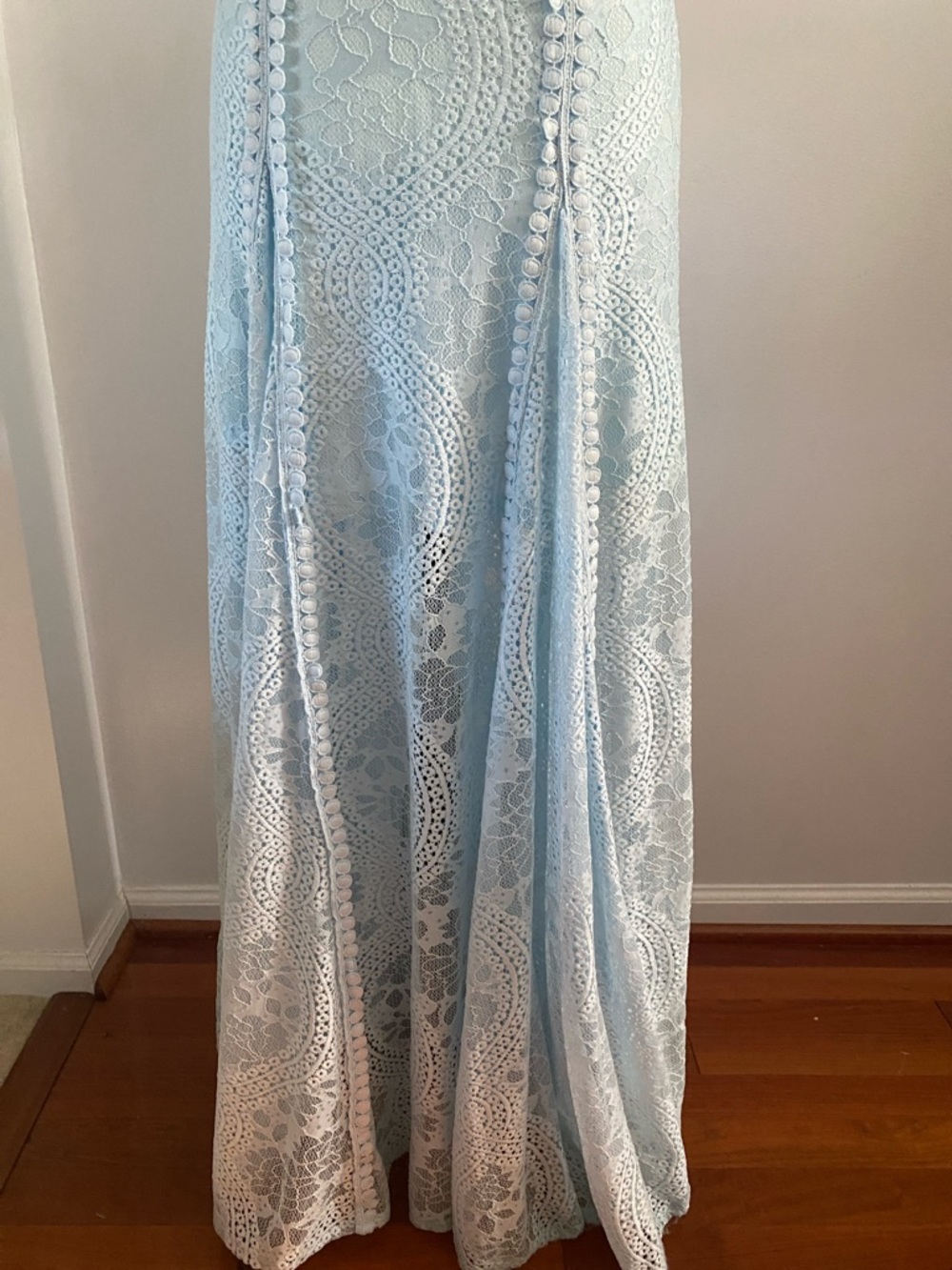 Hello molly light blue lace size 2 maxi dress - Picture 3 of 7